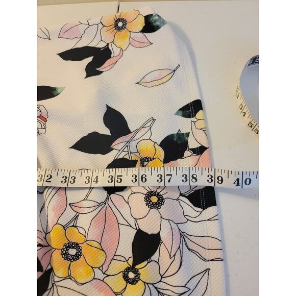 Torrid White Floral Textured Lined Knit High Neck Skater Dress Women's Size 1X - Picture 7 of 12